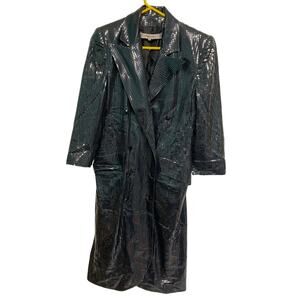 Jean-Louis Scherrer Boutique Paris Vintage Black Embossed Glam Blazer Jacket 40